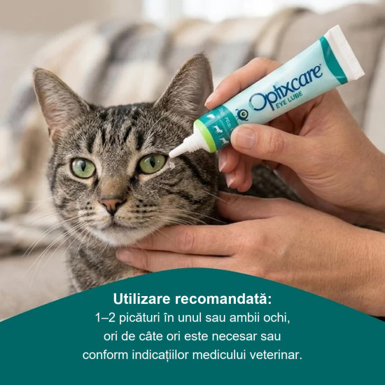 OptixCare Eye Lube – Gel Oftalmic Lubrifiant pentru Câini și Pisici, 20 g